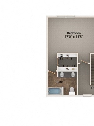 Hawk Hawk two bedroom two and a half bathroom floorplan at Stone Creek Villas